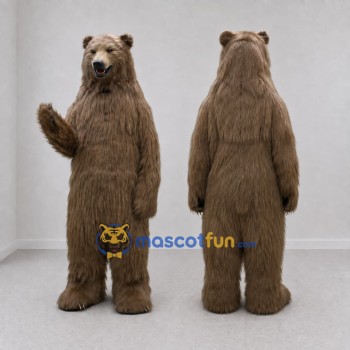 Custom Gray Brown Bear Mascot Costume Adult Full Body Suit for Wildlife Events