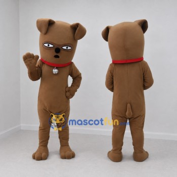 Custom Brown and Red Dog Mascot Costume Adult Full Body Suit for Pet Events