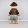 Custom Tan Brown and Gray Aviator Bear Mascot Costume Adult Full Body Suit for Themed Events Custom Tan Brown and Gray Aviator Bear Mascot Costume Adult Full Body Suit for Themed Events