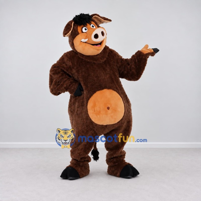 Custom Brown and Orange Warthog Mascot Costume Adult Full Body Suit for Wildlife Events Custom Brown and Orange Warthog Mascot Costume Adult Full Body Suit for Wildlife Events