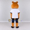 Custom Golden Brown White and Black Bulldog Mascot Costume Adult Full Body Suit for Sports Events Custom Golden Brown White and Black Bulldog Mascot Costume Adult Full Body Suit for Sports Events