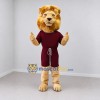 Custom Golden Tan and Burgundy Lion Mascot Costume Adult Full Body Suit for Sports Events Custom Golden Tan and Burgundy Lion Mascot Costume Adult Full Body Suit for Sports Events