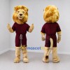 Custom Golden Tan and Burgundy Lion Mascot Costume Adult Full Body Suit for Sports Events Custom Golden Tan and Burgundy Lion Mascot Costume Adult Full Body Suit for Sports Events