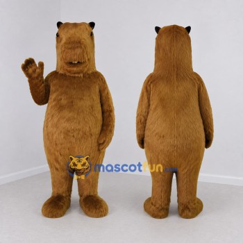 Custom Golden Brown Capybara Mascot Costume Adult Full Body Suit for Wildlife Events