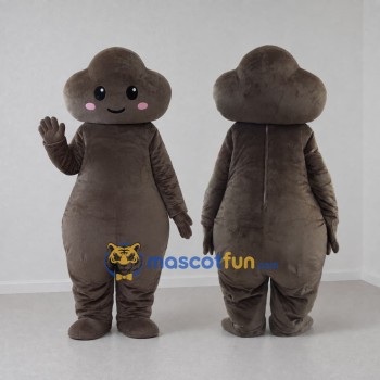 Custom Gray Brown Cloud Mascot Costume Adult Full Body Suit for Themed Events