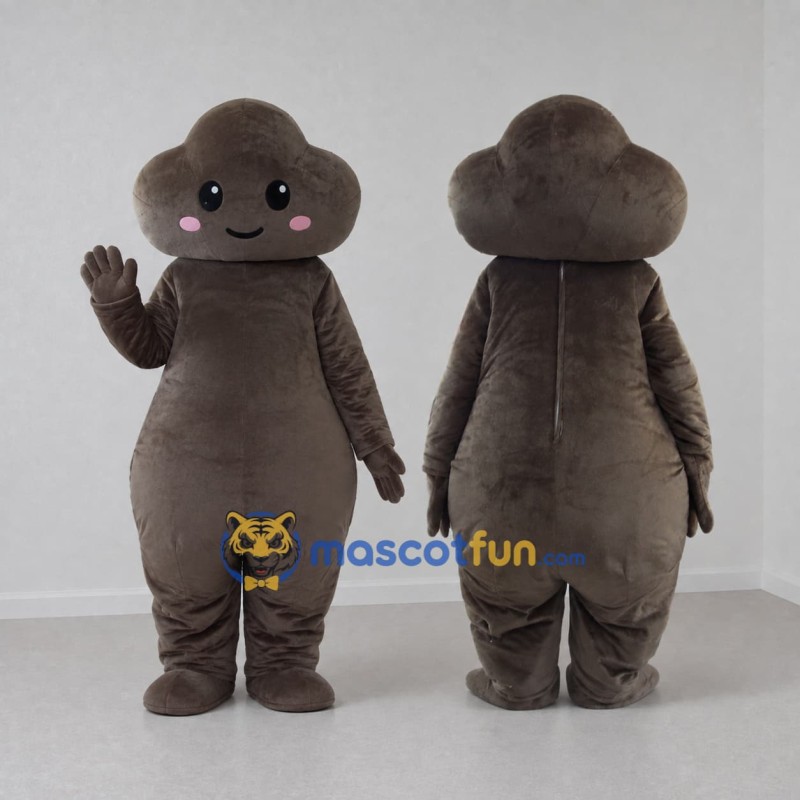 Custom Gray Brown Cloud Mascot Costume Adult Full Body Suit for Themed Events Custom Gray Brown Cloud Mascot Costume Adult Full Body Suit for Themed Events