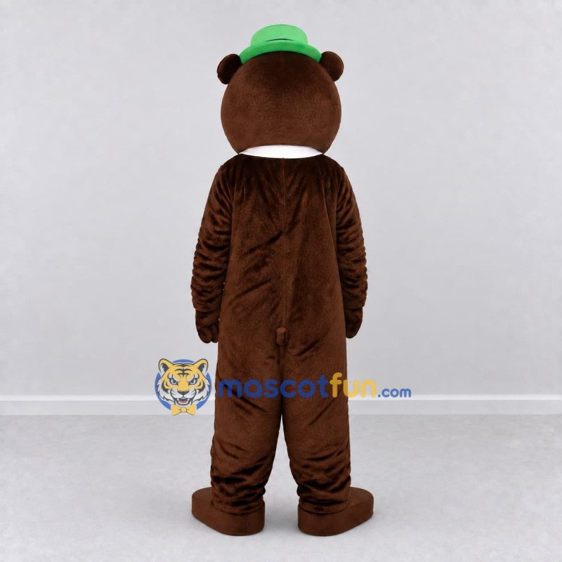 Custom Brown and Green Bear Mascot Costume Adult Full Body Suit for Themed Events Custom Brown and Green Bear Mascot Costume Adult Full Body Suit for Themed Events
