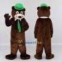 Custom Brown and Green Bear Mascot Costume Adult Full Body Suit for Themed Events