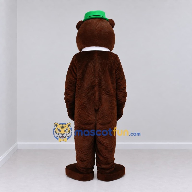 Custom Brown and Green Bear Mascot Costume Adult Full Body Suit for Themed Events Custom Brown and Green Bear Mascot Costume Adult Full Body Suit for Themed Events