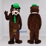 Custom Brown and Green Bear Mascot Costume Adult Full Body Suit for Themed Events
