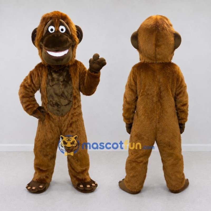 Custom Golden Brown Gorilla Mascot Costume Adult Full Body Suit for Jungle Events