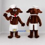 Custom Brown and White Chef Dog Mascot Costume Adult Full Body Suit for Food Festivals