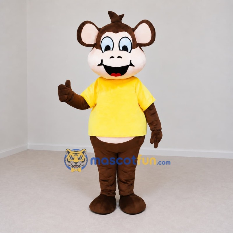Custom Brown and Yellow Monkey Mascot Costume Adult Full Body Suit for Children's Events Custom Brown and Yellow Monkey Mascot Costume Adult Full Body Suit for Children's Events