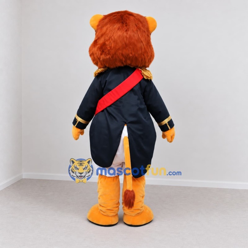 Custom Golden Yellow Black and Red Royal Lion Mascot Costume Adult Full Body Suit for Themed Events Custom Golden Yellow Black and Red Royal Lion Mascot Costume Adult Full Body Suit for Themed Events