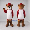 Custom Brown Red and White Bear Mascot Costume Adult Full Body Suit for School Events