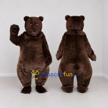 Custom Dark Brown Bear Mascot Costume Adult Full Body Suit for Wildlife Events