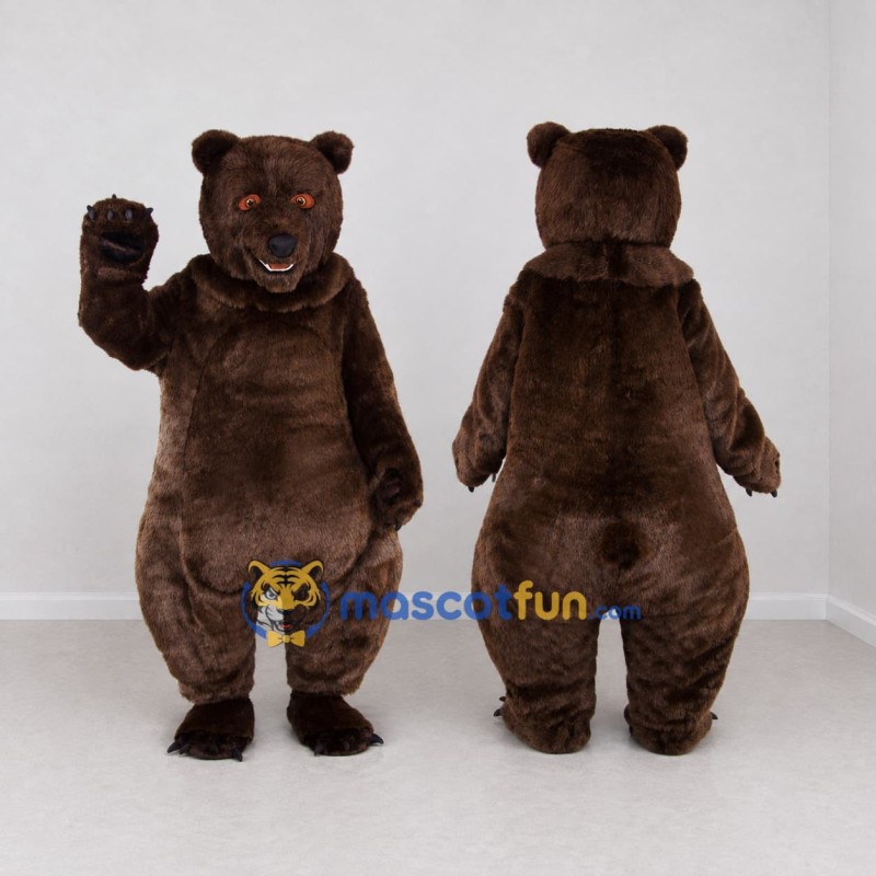 Custom Dark Brown Bear Mascot Costume Adult Full Body Suit for Wildlife Events Custom Dark Brown Bear Mascot Costume Adult Full Body Suit for Wildlife Events