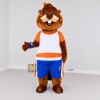 Custom Brown Orange and Blue Beaver Mascot Costume Adult Full Body Suit for Sports Events