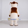 Custom White and Brown Rabbit Mascot Costume Adult Full Body Suit for Easter Events Custom White and Brown Rabbit Mascot Costume Adult Full Body Suit for Easter Events