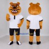 Custom Golden Brown White and Black Bulldog Mascot Costume Adult Full Body Suit for Sports Events Custom Golden Brown White and Black Bulldog Mascot Costume Adult Full Body Suit for Sports Events