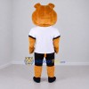 Custom Golden Brown White and Black Bulldog Mascot Costume Adult Full Body Suit for Sports Events Custom Golden Brown White and Black Bulldog Mascot Costume Adult Full Body Suit for Sports Events