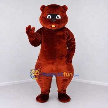 Custom Reddish Brown and Black Beaver Mascot Costume Adult Full Body Suit for Nature Events