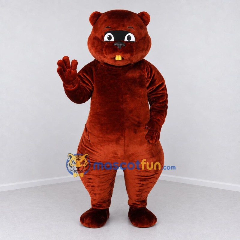 Custom Reddish Brown and Black Beaver Mascot Costume Adult Full Body Suit for Nature Events Custom Reddish Brown and Black Beaver Mascot Costume Adult Full Body Suit for Nature Events