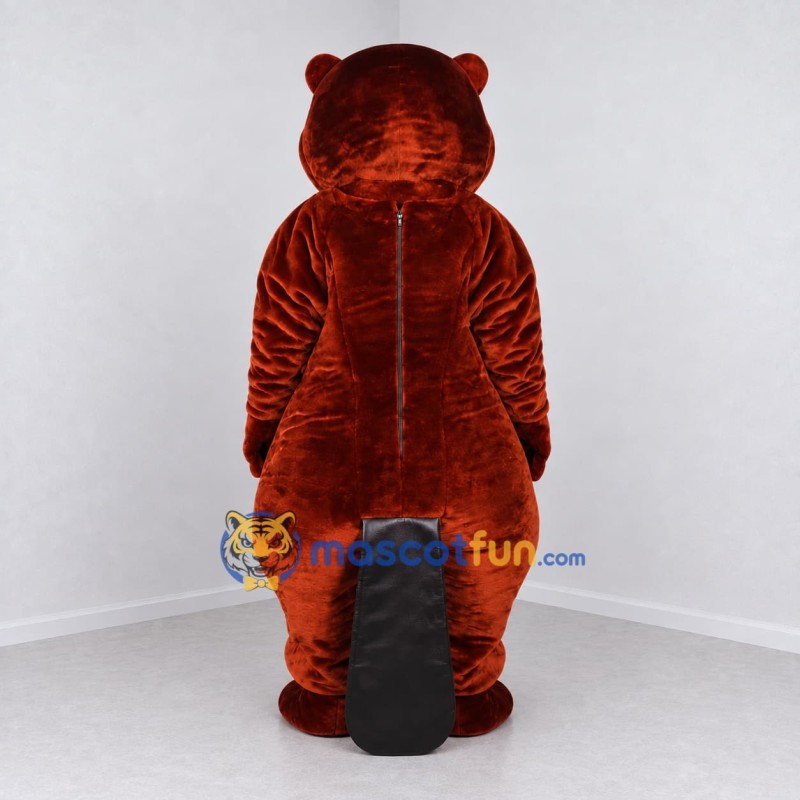 Custom Reddish Brown and Black Beaver Mascot Costume Adult Full Body Suit for Nature Events Custom Reddish Brown and Black Beaver Mascot Costume Adult Full Body Suit for Nature Events