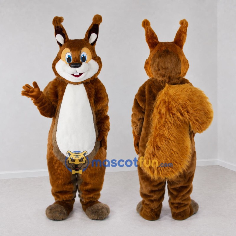 Custom Brown and White Squirrel Mascot Costume Adult Full Body Suit for Woodland Events Custom Brown and White Squirrel Mascot Costume Adult Full Body Suit for Woodland Events