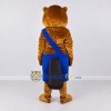 Custom Golden Brown and Blue Beaver Mascot Costume Adult Full Body Suit for School Events
