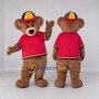 Custom Brown Red and Multicolor Bear Mascot Costume Adult Full Body Suit for Children's Events