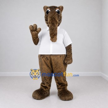 Custom Gray Brown and White Anteater Mascot Costume Adult Full Body Suit for Wildlife Events Custom Gray Brown and White Anteater Mascot Costume Adult Full Body Suit for Wildlife Events