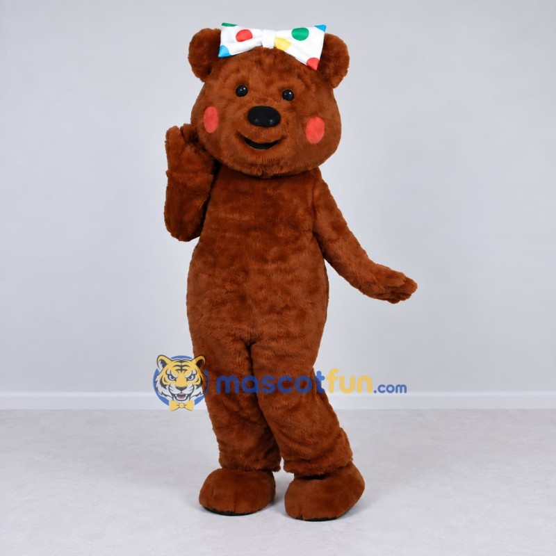 Custom Brown and Multicolor Bear Mascot Costume Adult Full Body Suit for Children's Events Custom Brown and Multicolor Bear Mascot Costume Adult Full Body Suit for Children's Events
