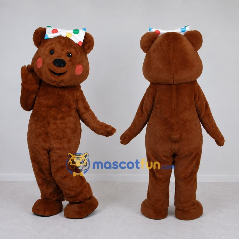 Custom Brown and Multicolor Bear Mascot Costume Adult Full Body Suit for Children's Events Custom Brown and Multicolor Bear Mascot Costume Adult Full Body Suit for Children's Events