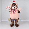 Custom Brown Red and White Christmas Bear Mascot Costume Adult Full Body Suit for Christmas Events Custom Brown Red and White Christmas Bear Mascot Costume Adult Full Body Suit for Christmas Events