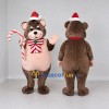 Custom Brown Red and White Christmas Bear Mascot Costume Adult Full Body Suit for Christmas Events Custom Brown Red and White Christmas Bear Mascot Costume Adult Full Body Suit for Christmas Events