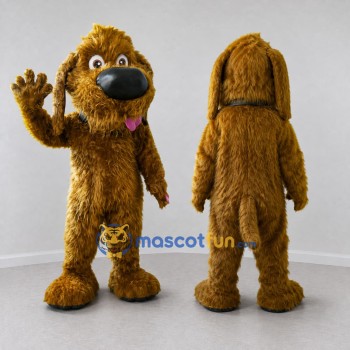 Custom Golden Brown Shaggy Dog Mascot Costume Adult Full Body Suit for Pet Events