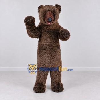 Custom Gray Brown Bear Mascot Costume Adult Full Body Suit for Wildlife Events Custom Gray Brown Bear Mascot Costume Adult Full Body Suit for Wildlife Events