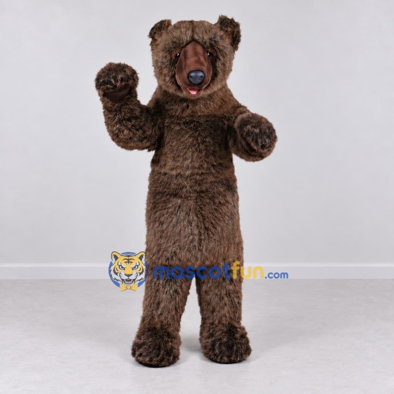 Custom Gray Brown Bear Mascot Costume Adult Full Body Suit for Wildlife Events Custom Gray Brown Bear Mascot Costume Adult Full Body Suit for Wildlife Events