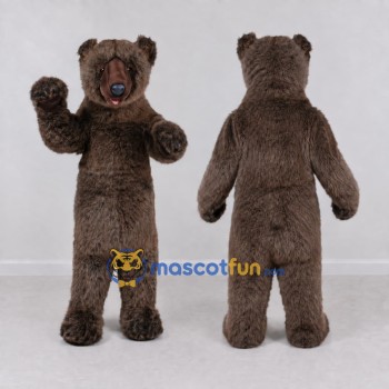 Custom Gray Brown Bear Mascot Costume Adult Full Body Suit for Wildlife Events
