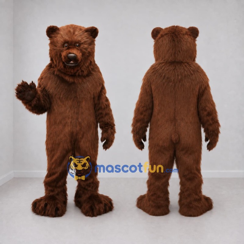 Custom Reddish Brown Bear Mascot Costume Adult Full Body Suit for Wildlife Events Custom Reddish Brown Bear Mascot Costume Adult Full Body Suit for Wildlife Events