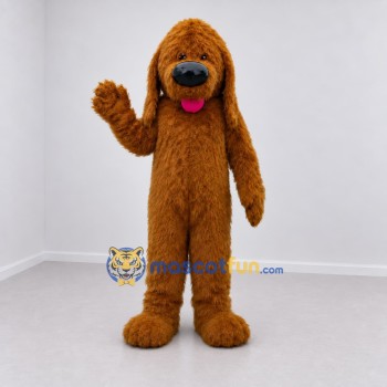 Custom Golden Brown Shaggy Dog Mascot Costume Adult Full Body Suit for Pet Events Custom Golden Brown Shaggy Dog Mascot Costume Adult Full Body Suit for Pet Events