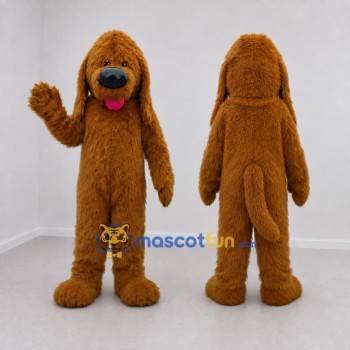 Custom Golden Brown Shaggy Dog Mascot Costume Adult Full Body Suit for Pet Events