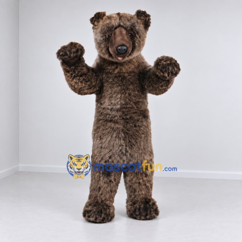 Custom Gray Brown Bear Mascot Costume Adult Full Body Suit for Wildlife Events Custom Gray Brown Bear Mascot Costume Adult Full Body Suit for Wildlife Events