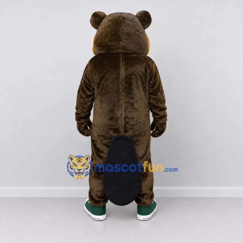 Custom Dark Brown and Tan Beaver Mascot Costume Adult Full Body Suit for Nature Events