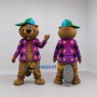 Custom Brown Purple and Green Beaver Mascot Costume Adult Full Body Suit for School Events