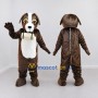 Custom Brown and White Rescue Dog Mascot Costume Adult Full Body Suit for Safety Events