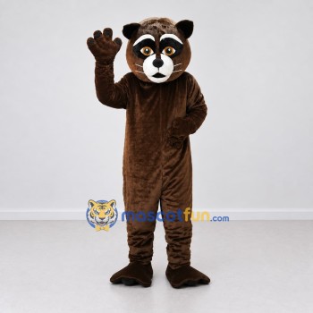 Custom Brown Black and White Raccoon Mascot Costume Adult Full Body Suit for Wildlife Events Custom Brown Black and White Raccoon Mascot Costume Adult Full Body Suit for Wildlife Events
