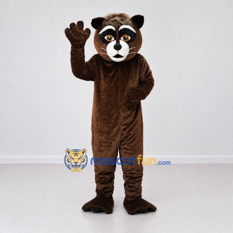 Custom Brown Black and White Raccoon Mascot Costume Adult Full Body Suit for Wildlife Events
