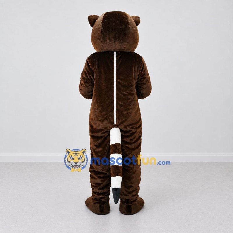 Custom Brown Black and White Raccoon Mascot Costume Adult Full Body Suit for Wildlife Events
